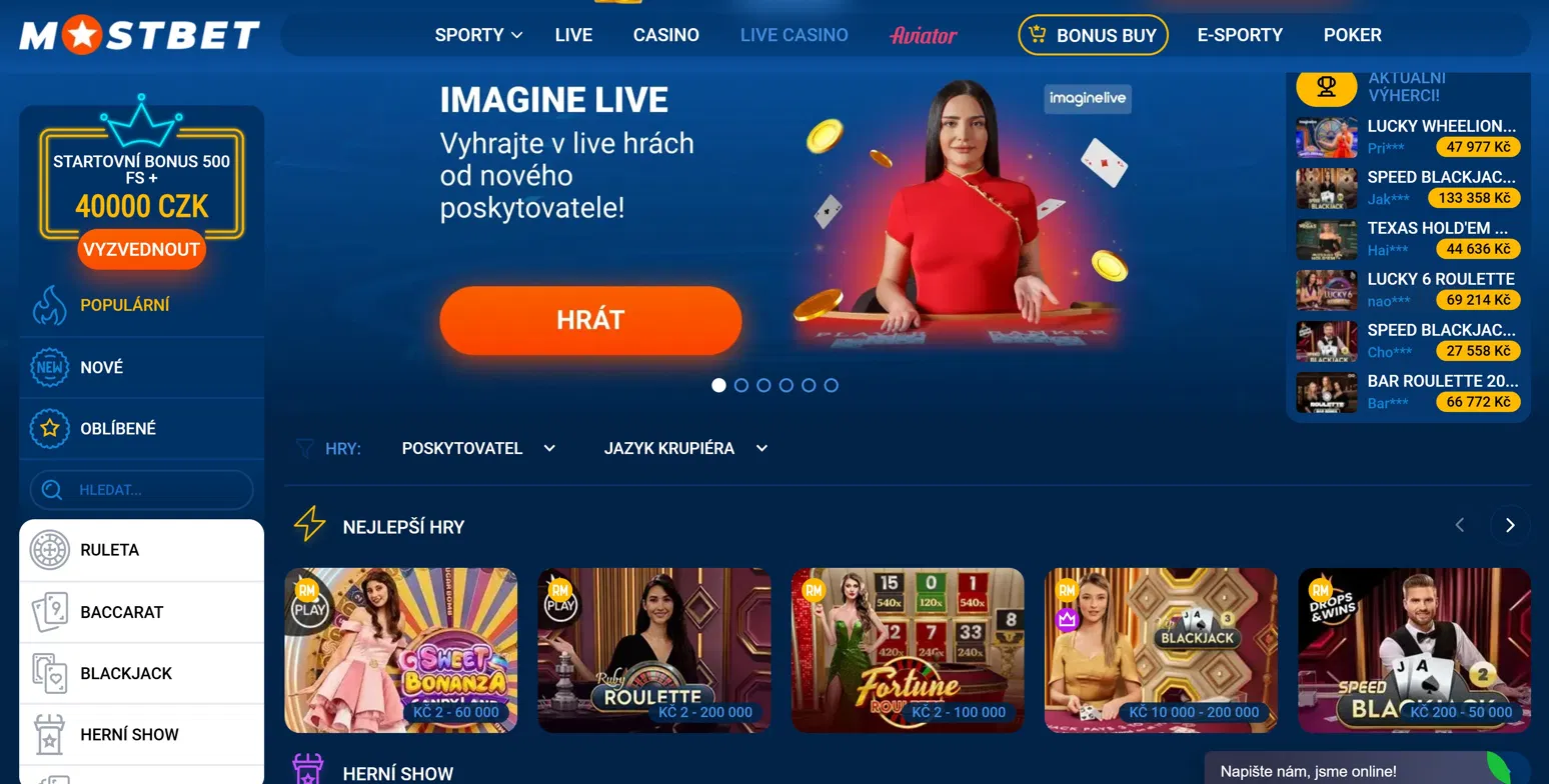 Mostbet Live Casino – Blackjack, Baccarat, Crazy Time s živými dealery